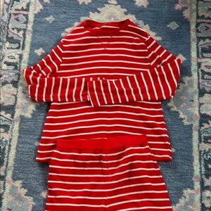 Red and White Striped Pajama Set
